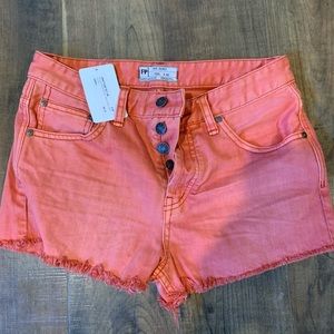 Coral Free People Jean Shorts